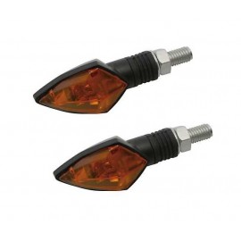 Set semnalizator MOTO ROCK, black, amber lens, 12V/6W 
